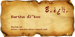 Bartha Ákos névjegykártya