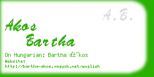akos bartha business card